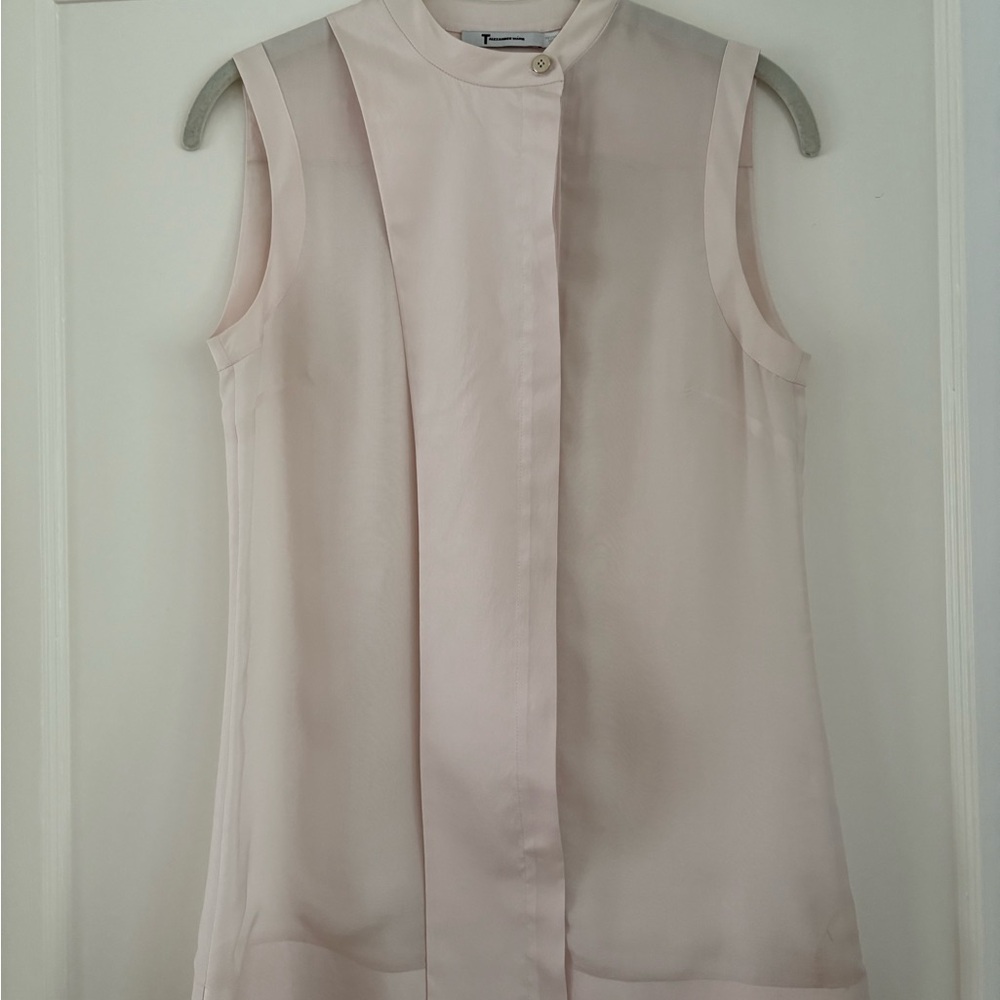 T By Alexander Wang Silk Button Top